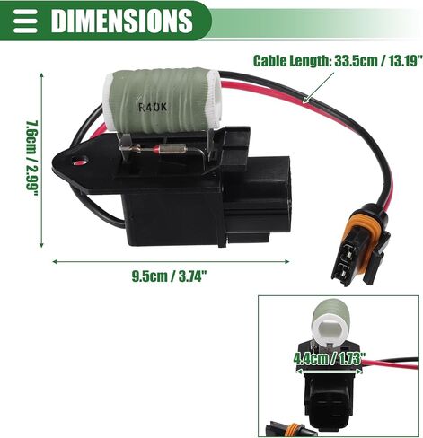 Motoforti Radiator Fan Blower Motor Relay Resistor Resistance, Engine Cooling Fan Motor Wiring Harness, for Dodge Charger Challenger for Chrysler 300 2009-2023, Plastic, No.68050128AA, Black in Saudi Arabia