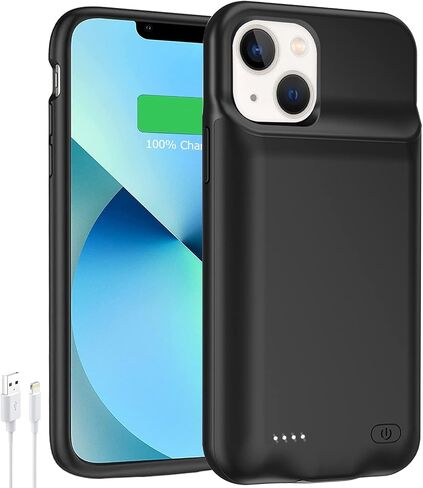 حافظة بطارية لهاتف iPhone 13 Pro Max، أحدث حافظة شاحن محمولة قابلة لإعادة الشحن بقدرة 10800 مللي أمبير في الساعة وشحن لاسلكي ممتد متوافقة مع iPhone 13 Pro Max (6.7 بوصة) وCarplay-أسود in Saudi Arabia