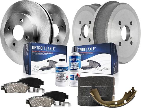 Detroit Axle - Brake Kit for 1998-2002 Toyota Corolla Chevy Prizm Front Disc Brake Rotors Ceramic Brakes Pads Replacement Rear Brake Drums Brake Shoes in Saudi Arabia