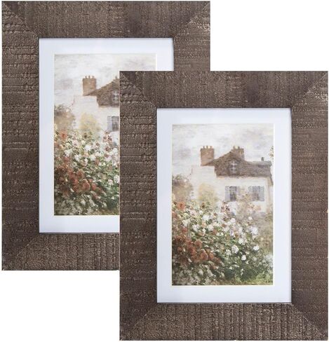 4x6 Wood Picture Frame Rustic Photo Frame Real Glass for Wall and Tabletop Black- 2 Pack in Kuwait