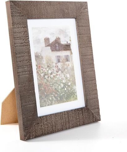 4x6 Wood Picture Frame Rustic Photo Frame Real Glass for Wall and Tabletop Black- 2 Pack in Kuwait