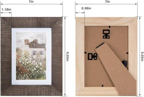 4x6 Wood Picture Frame Rustic Photo Frame Real Glass for Wall and Tabletop Black- 2 Pack in Kuwait
