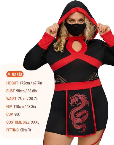 Spooktacular Creations Ninja Costume Women, Halloween Ninja Costume Adult with Mask for Halloween Dress Up Party Cosplay in Saudi Arabia