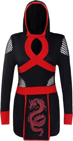 Spooktacular Creations Ninja Costume Women, Halloween Ninja Costume Adult with Mask for Halloween Dress Up Party Cosplay in Saudi Arabia