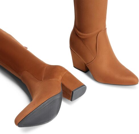 DREAM PAIRS Women's Pointed Toe Thigh High Over the Knee Boots Tall Chunky Blocked Heel Fall Long Fashion Sexy Boots in Saudi Arabia