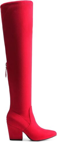 DREAM PAIRS Women's Pointed Toe Thigh High Over the Knee Boots Tall Chunky Blocked Heel Fall Long Fashion Sexy Boots in Saudi Arabia