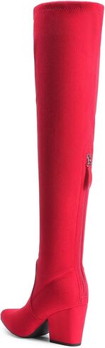 DREAM PAIRS Women's Pointed Toe Thigh High Over the Knee Boots Tall Chunky Blocked Heel Fall Long Fashion Sexy Boots in Saudi Arabia