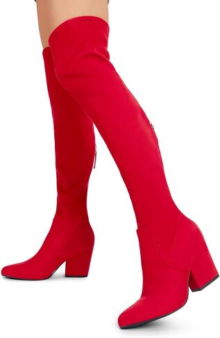 DREAM PAIRS Women's Pointed Toe Thigh High Over the Knee Boots Tall Chunky Blocked Heel Fall Long Fashion Sexy Boots in Saudi Arabia
