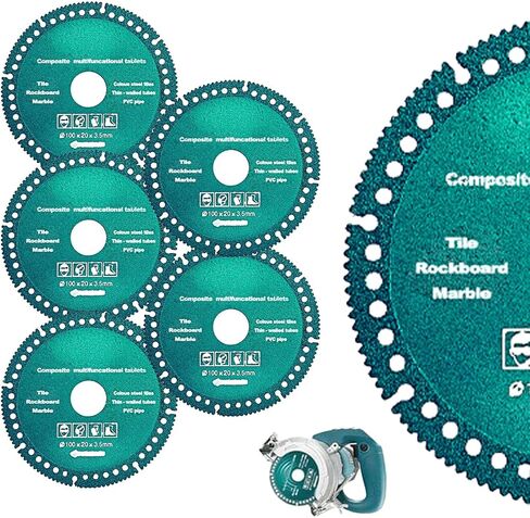 5 Pack 4 Inch Indestructible Disc for Grinder, Ultra Thin Diamond Cutting Discs for Metal Smooth Cutting, Ceramic Tile Chamfering Grinding, Multifunctional Cutting Blade for Various Materials in Saudi Arabia