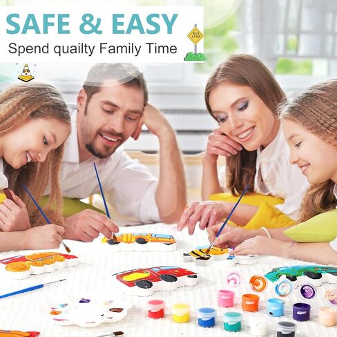 HyDren 8 Pcs Paint Your Own Plaster Stones, Arts and Crafts Painting Kit Outdoor Garden Creative Project DIY Personalized Art Supplies Includes Paints Palette Brushes, Christmas Birthday Gift in Kuwait