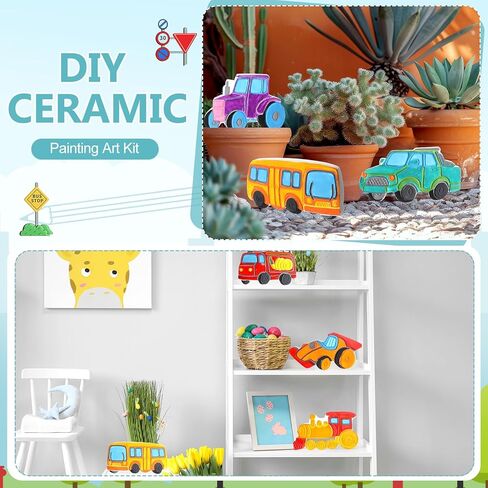 HyDren 8 Pcs Paint Your Own Plaster Stones, Arts and Crafts Painting Kit Outdoor Garden Creative Project DIY Personalized Art Supplies Includes Paints Palette Brushes, Christmas Birthday Gift in Kuwait