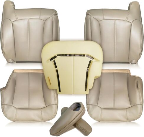 AUTOKAY Driver Passenger Seat Cover & Foam Cushion Tan 522 for GMC Sierra 1500 1999-2002 in Saudi Arabia