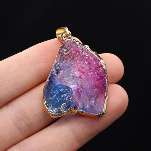 6pcs Natural Crystal Stone Pendant, Chakra Crystal Healing Stone Pendants Charms for Necklace Jewelry Making in Saudi Arabia