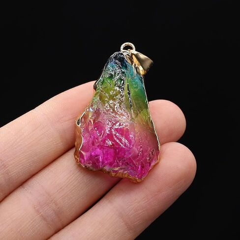 6pcs Natural Crystal Stone Pendant, Chakra Crystal Healing Stone Pendants Charms for Necklace Jewelry Making in Saudi Arabia