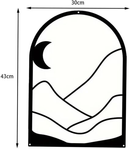 GSANMU Metal Boho Flower Wall Decor - 3 Pcs Minimalist black Farmhouse Hanging Wall Art Iron line decor ​for Bathroom,Living Room and Bedroom 16.5×11.8 inch in Saudi Arabia