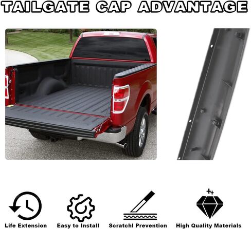 PIT66 Textured Tailgate Molding Cap, Fit Ford F150 2004-2008 Styleside/Lincoln Mark LT 2006-2008, Spoiler Top Protector Cover, FO1920102 5L3Z9940602AAA (Not fit Flareside & 2004 F150 Heritage) in Saudi Arabia