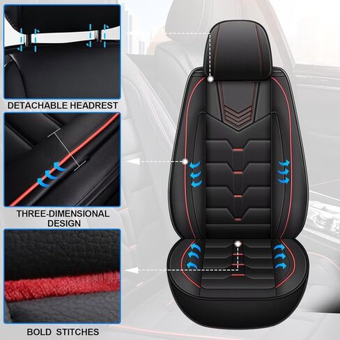 Seat Covers Fit for Jeep Cherokee 2014-2023 2024: Full Set Breathable Leather Car Seat Covers - Automotive Interior Seat Cushion Protector (2 Rows 5 Seats, Black) in Kuwait