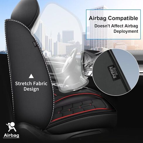 Seat Covers Fit for Jeep Cherokee 2014-2023 2024: Full Set Breathable Leather Car Seat Covers - Automotive Interior Seat Cushion Protector (2 Rows 5 Seats, Black) in Kuwait