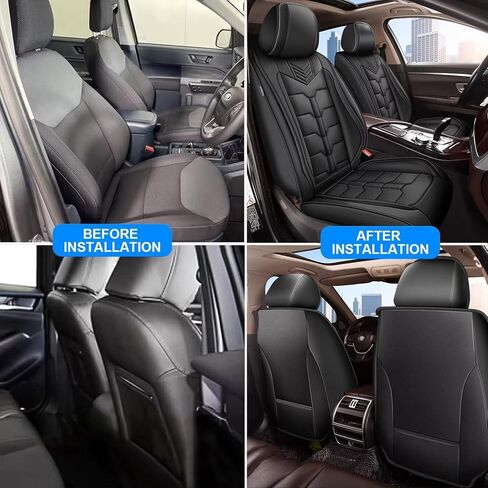 Seat Covers Fit for Jeep Cherokee 2014-2023 2024: Full Set Breathable Leather Car Seat Covers - Automotive Interior Seat Cushion Protector (2 Rows 5 Seats, Black) in Kuwait