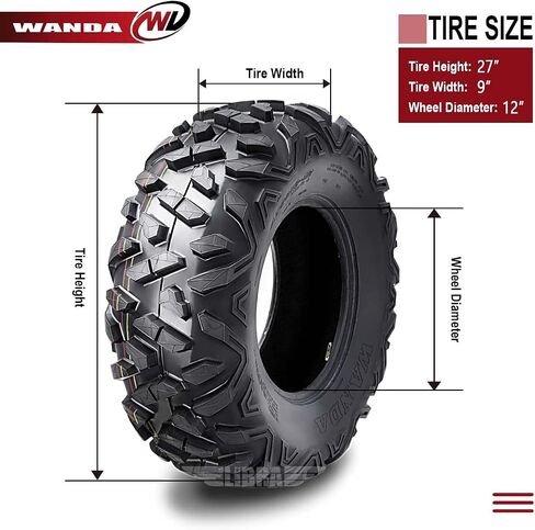 WANDA ATV/UTV Tires 27x9-12 27x9x12 6PR Bighorn Style Set 2-10379 in Saudi Arabia