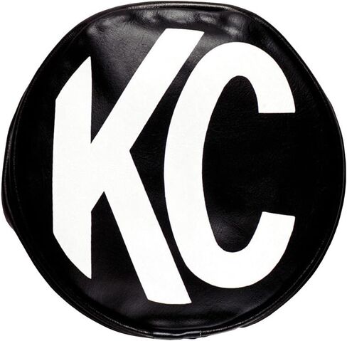KC Hilites 5800 8 "غطاء ضوء الفينيل الأسود الدائري مع شعار KC الأبيض - مجموعة من 2 in Kuwait