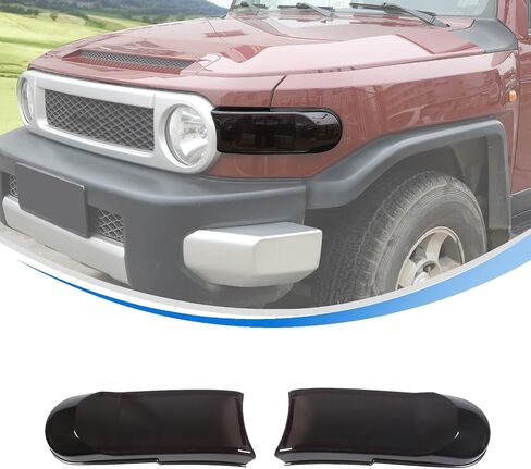 2PCS Front Fog Lamps Smoked Tint Light Covers for Toyota FJ Cruiser 2007-2021, ABS Material Car Lights Guard Cover Trim Exterior Accessories, Transparent Gray in Saudi Arabia