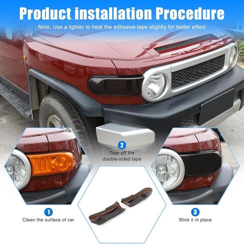 2PCS Front Fog Lamps Smoked Tint Light Covers for Toyota FJ Cruiser 2007-2021, ABS Material Car Lights Guard Cover Trim Exterior Accessories, Transparent Gray in Saudi Arabia