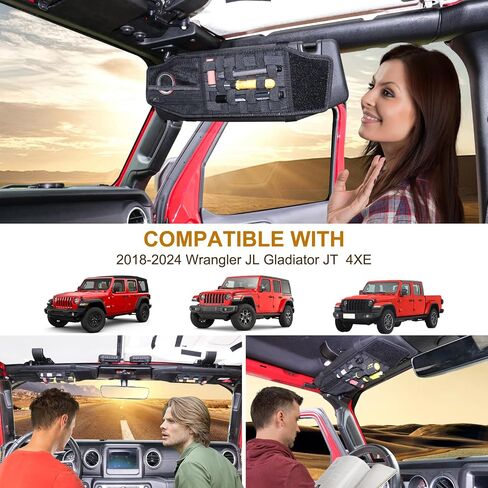 Bestaoo 2 Packs Car Sun Visor Organizer متوافق مع Jeep Wrangler 2012-2017 Car Driver's & Passenger's Sun Sun Visor Fabric Auto Auto Interior Exclody With Multi Pocket in Saudi Arabia