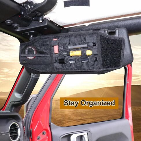 Bestaoo 2 Packs Car Sun Visor Organizer متوافق مع Jeep Wrangler 2012-2017 Car Driver's & Passenger's Sun Sun Visor Fabric Auto Auto Interior Exclody With Multi Pocket in Saudi Arabia