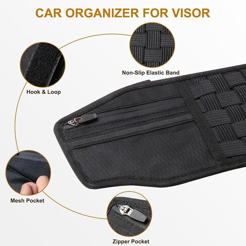 Bestaoo 2 Packs Car Sun Visor Organizer متوافق مع Jeep Wrangler 2012-2017 Car Driver's & Passenger's Sun Sun Visor Fabric Auto Auto Interior Exclody With Multi Pocket in Saudi Arabia