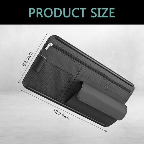 1 PC Car Car Sun Visor منظم ، مقصورات تخزين متعددة الجيبات ، حامل نظارات شمسية مقاومة للخدش المقاومة للماء ، منظم الوثيقة ، Fit Universal for Suv Truck Van (Black) in Saudi Arabia