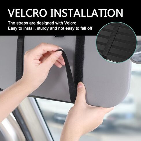 1 PC Car Car Sun Visor منظم ، مقصورات تخزين متعددة الجيبات ، حامل نظارات شمسية مقاومة للخدش المقاومة للماء ، منظم الوثيقة ، Fit Universal for Suv Truck Van (Black) in Saudi Arabia