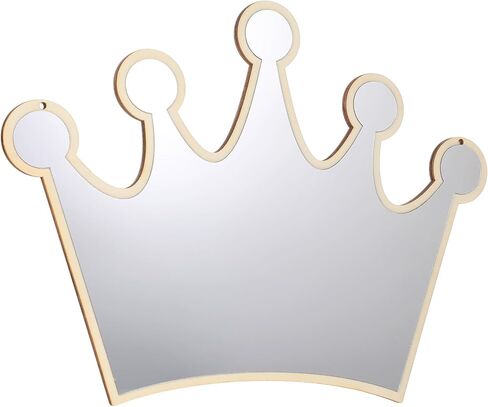 Amosfun 2pcs Crown Shape Acrylic Mirror Bathroom Wall Mount Mirrors - 14 x 10 Inch Decorative Mirrors for Kids Room, Nursery, Baby Room, Home Decor in Saudi Arabia