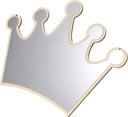 Amosfun 2pcs Crown Shape Acrylic Mirror Bathroom Wall Mount Mirrors - 14 x 10 Inch Decorative Mirrors for Kids Room, Nursery, Baby Room, Home Decor in Saudi Arabia