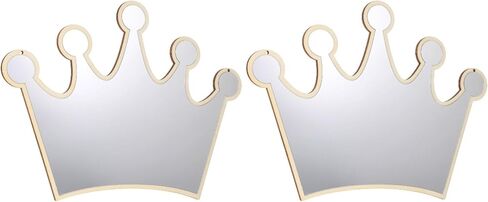 Amosfun 2pcs Crown Shape Acrylic Mirror Bathroom Wall Mount Mirrors - 14 x 10 Inch Decorative Mirrors for Kids Room, Nursery, Baby Room, Home Decor in Saudi Arabia