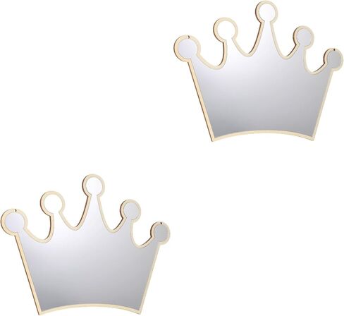 Amosfun 2pcs Crown Shape Acrylic Mirror Bathroom Wall Mount Mirrors - 14 x 10 Inch Decorative Mirrors for Kids Room, Nursery, Baby Room, Home Decor in Saudi Arabia
