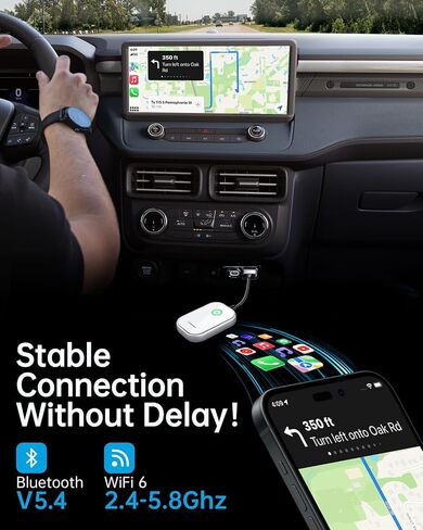 Luckymore Wireless Carplay Adapter, Converts Wired to Wireless Carplay Dongle for Wireless Control Plug & Play Carplay Fit for Cars from 2017 & for Apple iPhone iOS 10+ Blue in Saudi Arabia