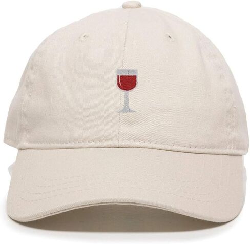 Tech Design Wine Glass Baseball Cap Embroidered Cotton Adjustable Dad Hat in Saudi Arabia