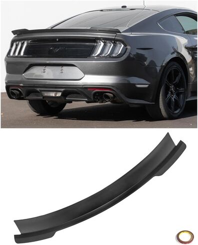 Replacement for 2015-2023 Ford Mustang S550 Models | Performance Ducktail Style ABS Plastic Rear Trunk Lid Wing Spoiler (Painted Glossy Black) in Saudi Arabia