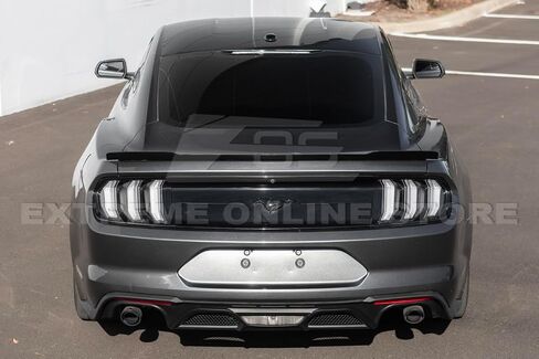 Replacement for 2015-2023 Ford Mustang S550 Models | Performance Ducktail Style ABS Plastic Rear Trunk Lid Wing Spoiler (Painted Glossy Black) in Saudi Arabia