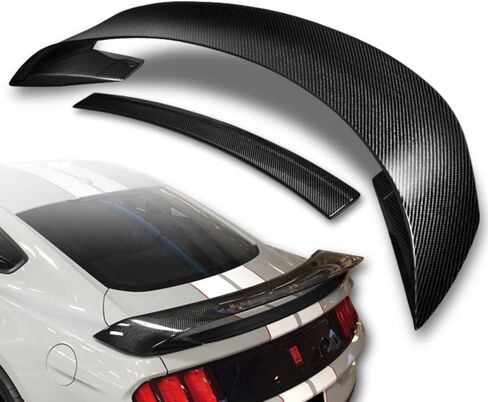 Rear Trunk Lid Spoiler Wing Compatible with 2015-2022 Ford Mustang GT EcoBoost Mach 1 Shelby Bullitt V8 V6 Coupe, Real Carbon Fiber Rear Trunk Spoiler Wing, GT350R-Style, in Saudi Arabia