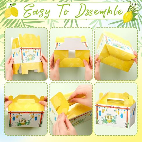 48 Pack Foil Purim Gift Joxes Burim Treats for Hamantashen Cookies Bulk Happy Purrim Party Forms for Mom ، Dad and Friends 3 Colored 6 "× 4 × 4" سهلة تجميع كرتون Gabled in Kuwait
