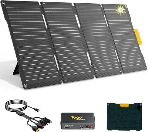 60W Portable Solar Panel,Foldable Solar Panels Charger ETFE Monocrystalline with 23.5% Efficiency,Dual USB & DC Outputs IP65 Waterproof for Solar Generator,Camping, RV, Emergency in Saudi Arabia