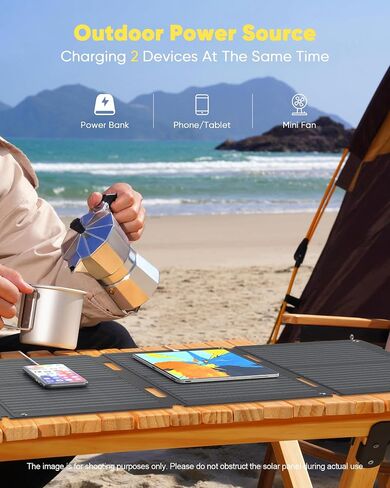 60W Portable Solar Panel,Foldable Solar Panels Charger ETFE Monocrystalline with 23.5% Efficiency,Dual USB & DC Outputs IP65 Waterproof for Solar Generator,Camping, RV, Emergency in Saudi Arabia