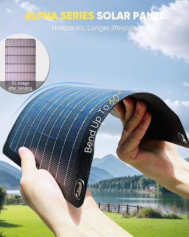 60W Portable Solar Panel,Foldable Solar Panels Charger ETFE Monocrystalline with 23.5% Efficiency,Dual USB & DC Outputs IP65 Waterproof for Solar Generator,Camping, RV, Emergency in Saudi Arabia