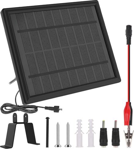 6V 4.5W لوحة شمسية لمغذيات الغزلان ، شاحن شمسي في الهواء الطلق مقاوم للماء متوافق مع بطاريات صيد الكاميرا Trail Trail Camera 6V ، شملت شريحة التثبيت ومقاطع التمساح in Kuwait