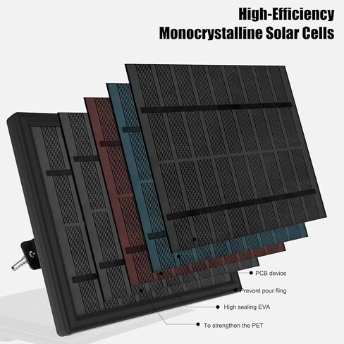 6V 4.5W لوحة شمسية لمغذيات الغزلان ، شاحن شمسي في الهواء الطلق مقاوم للماء متوافق مع بطاريات صيد الكاميرا Trail Trail Camera 6V ، شملت شريحة التثبيت ومقاطع التمساح in Kuwait