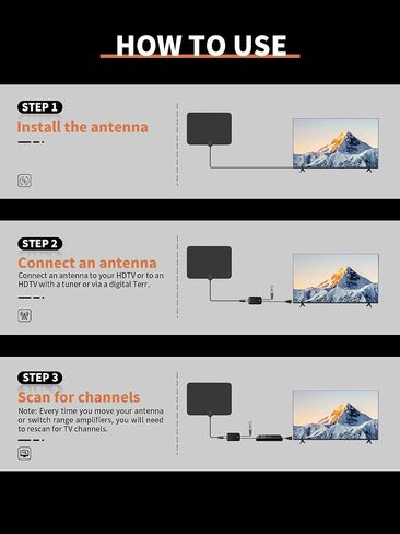 Antenna for Smart TV, TV Antenna Indoor 1000 Miles Range Support 4K 1080p Fire tv Stick and All Older TV's Indoor Smart Switch Amplifier Signal Booster with Coax HDTV Cable 18ft in Saudi Arabia