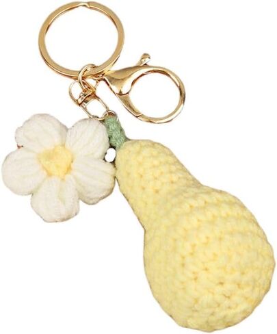 Cute Handmade Weaving Keychains Strawberry Cherry Flower Keychains Fruit Keychain Women Girls Bag Purse Car Accessories in Saudi Arabia