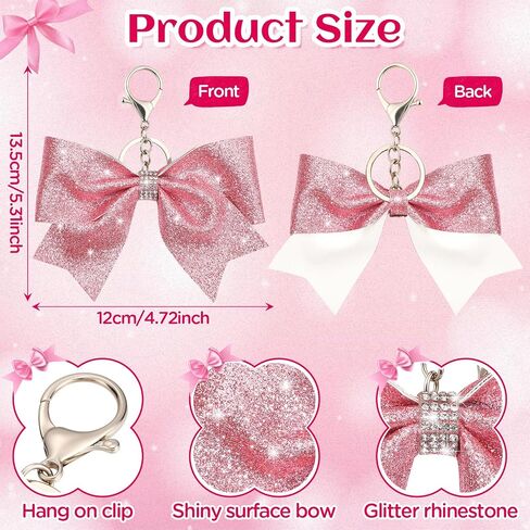 keychain القوس اللامع الصغير لـ Audlt Bowknot Women Girl Backpack Bag Bag Charm Cheer Geam Geam in Saudi Arabia